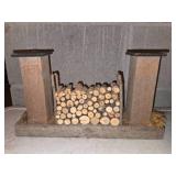 Assortment of wooden baskets with Wood Stack Home decor piece