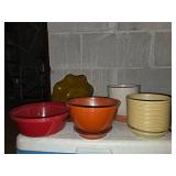 flower planters with amber bowl