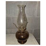Vintage oil lamp and white shade