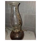 Vintage oil lamp and white shade