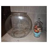 vintage small fish bowl/ crystal vase