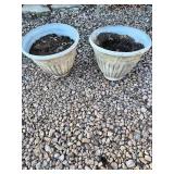Vintage outdoor cement planters