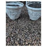 Vintage outdoor cement planters