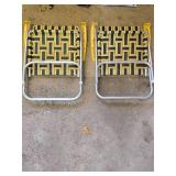 Vintage woven lawn chairs