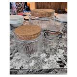 Vintage glass jars with lid
