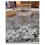 Vintage glass jars with lid