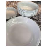 2 small vintage bowls and few other white bowls