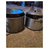 2 Vintage stainless steel pans