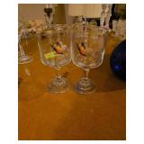 Vintage Pheasant glass cups