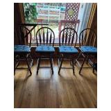 Vintage Wooden Bar Stools with Swivel- Set of 4