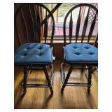 Vintage Wooden Bar Stools with Swivel- Set of 4