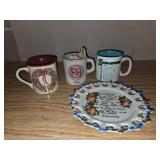 ASSORTMENT of mugs and plate