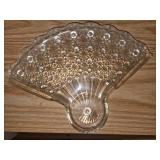Fan Shaped Daisy and Button Glass plates - 11 pieces