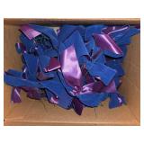 Box of blue and Purple Ribbon bows