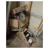 Wooden Cable Dispenser with boxes of cables