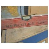 Box of woodworking staples and a Leveler