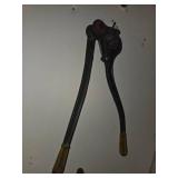 VINTAGE hand operated metal punch tool & garage door arms - Lot of 2 items