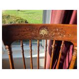 VINTAGE wooden rocking chair with built in cushion