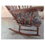 VINTAGE wooden rocking chair with built in cushion