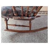 VINTAGE wooden rocking chair with built in cushion