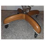 VINTAGE Wooden Swivel Bankers chair with cushion