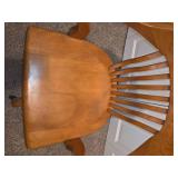 VINTAGE Wooden Swivel Bankers chair with cushion
