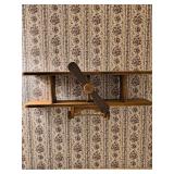 VINTAGE - Wooden Airplane shaped shelf
