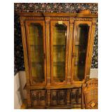 ANTIQUE hand carved display China cabinet