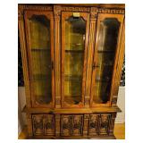 ANTIQUE hand carved display China cabinet