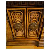ANTIQUE hand carved display China cabinet