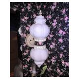 VINTAGE Fenton Milk Glass double globe electric lamp