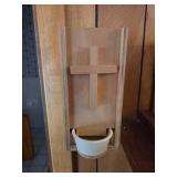 VINTAGE wooden holy water font dispenser