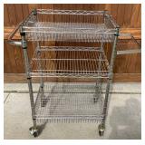 Two Chrome Wire Basket/Shelf Push Carts-NSF Shelf Tech Pro System