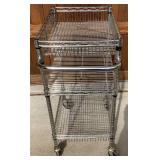 Two Chrome Wire Basket/Shelf Push Carts-NSF Shelf Tech Pro System