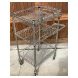 Two Chrome Wire Basket/Shelf Push Carts-NSF Shelf Tech Pro System
