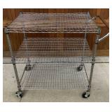 Two Chrome Wire Basket/Shelf Push Carts-NSF Shelf Tech Pro System