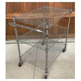 Two Chrome Wire Basket/Shelf Push Carts-NSF Shelf Tech Pro System
