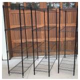 Three Black Wire 4 Shelf Systems