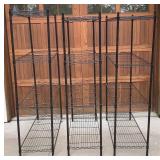 Three Black Wire 4 Shelf Systems