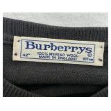 Vintage Burberrys Black Cardigan Sweater - 100% Merino Wool - Made in England
