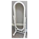 White Legacy Swivel Full Length Wood Floor Mirror