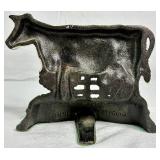 Cast Iron Wright Studios Cow Doorstop and Cast Iron Antique Sad Iron No 16