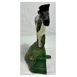 Cast Iron Wright Studios Cow Doorstop and Cast Iron Antique Sad Iron No 16