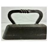 Cast Iron Wright Studios Cow Doorstop and Cast Iron Antique Sad Iron No 16
