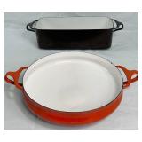 Two MCM Dansk Kobenstyle Enamel Bakeware Pans