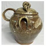 Handmade Studio Pottery Soup Tureen with Ladle and 3 Soup Mugs