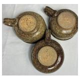 Handmade Studio Pottery Soup Tureen with Ladle and 3 Soup Mugs