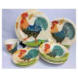 Hand Painted Pep.Bizzarrie Italian Pottery Rooster Collection