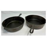 Vintage Wagner Ware Cast Iron Chicken Fryers NO. 8 and 10 1/2"