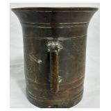 Antique Mortar & Pestle Heavy Solid Brass Apothecary  Bowl